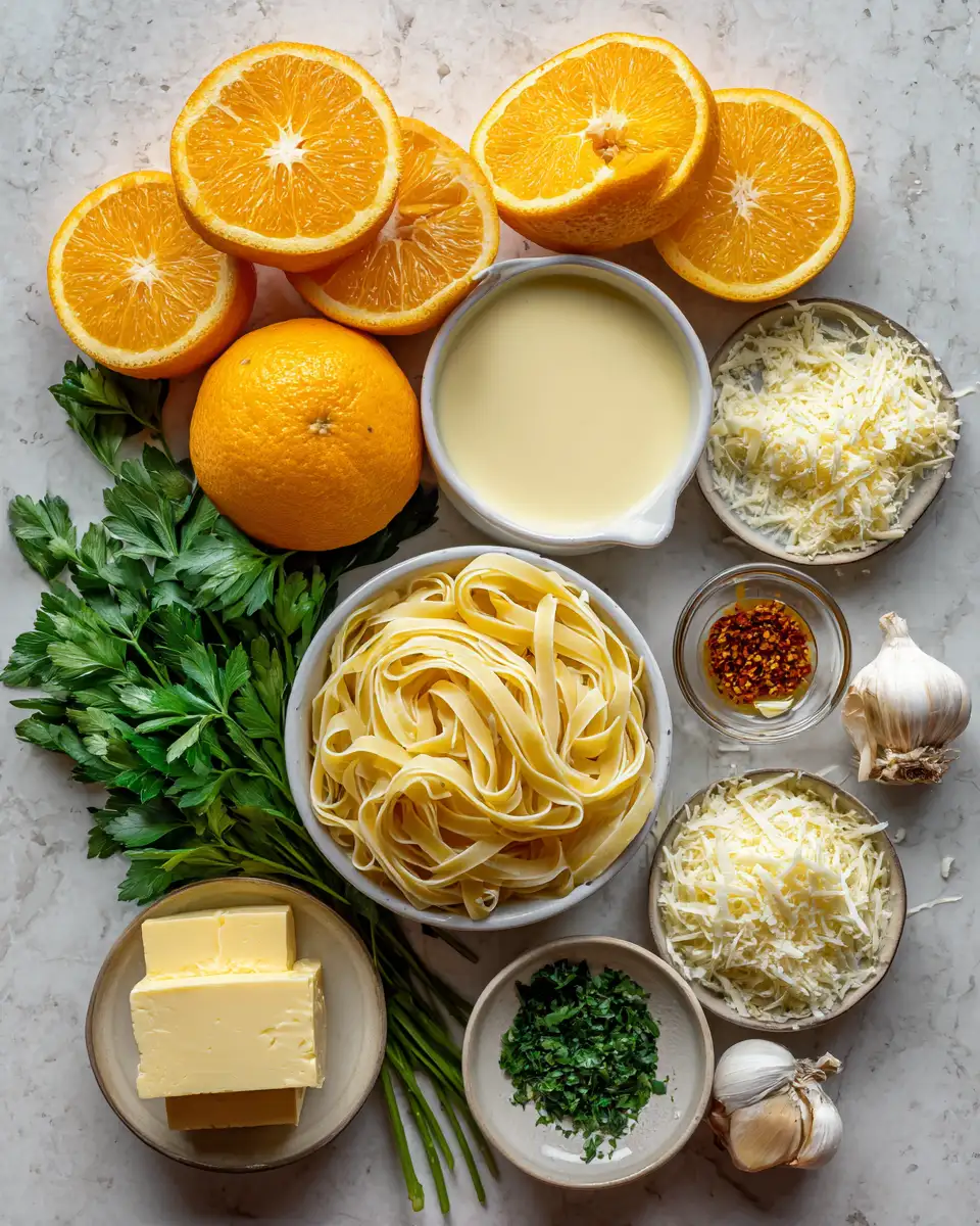 Citrus Twist Delight Pasta Recipe with Fresh Orange Flavor 4 Ingredients for Citrus Twist Delight Pasta Recipe with Fresh Orange Flavor