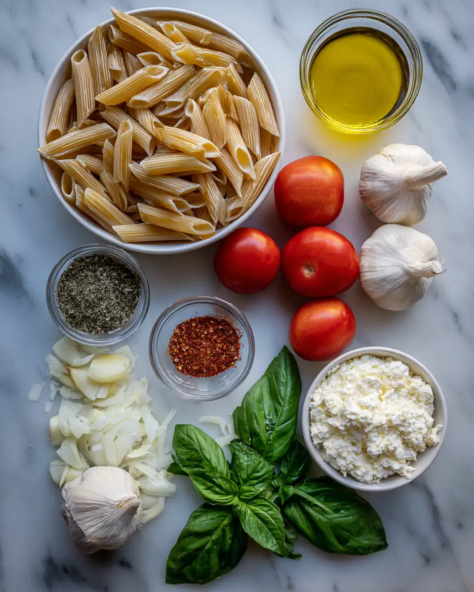 Ingredients for Ultimate Comfort Food Pasta Recipe Penne That Will Melt Your Heart
