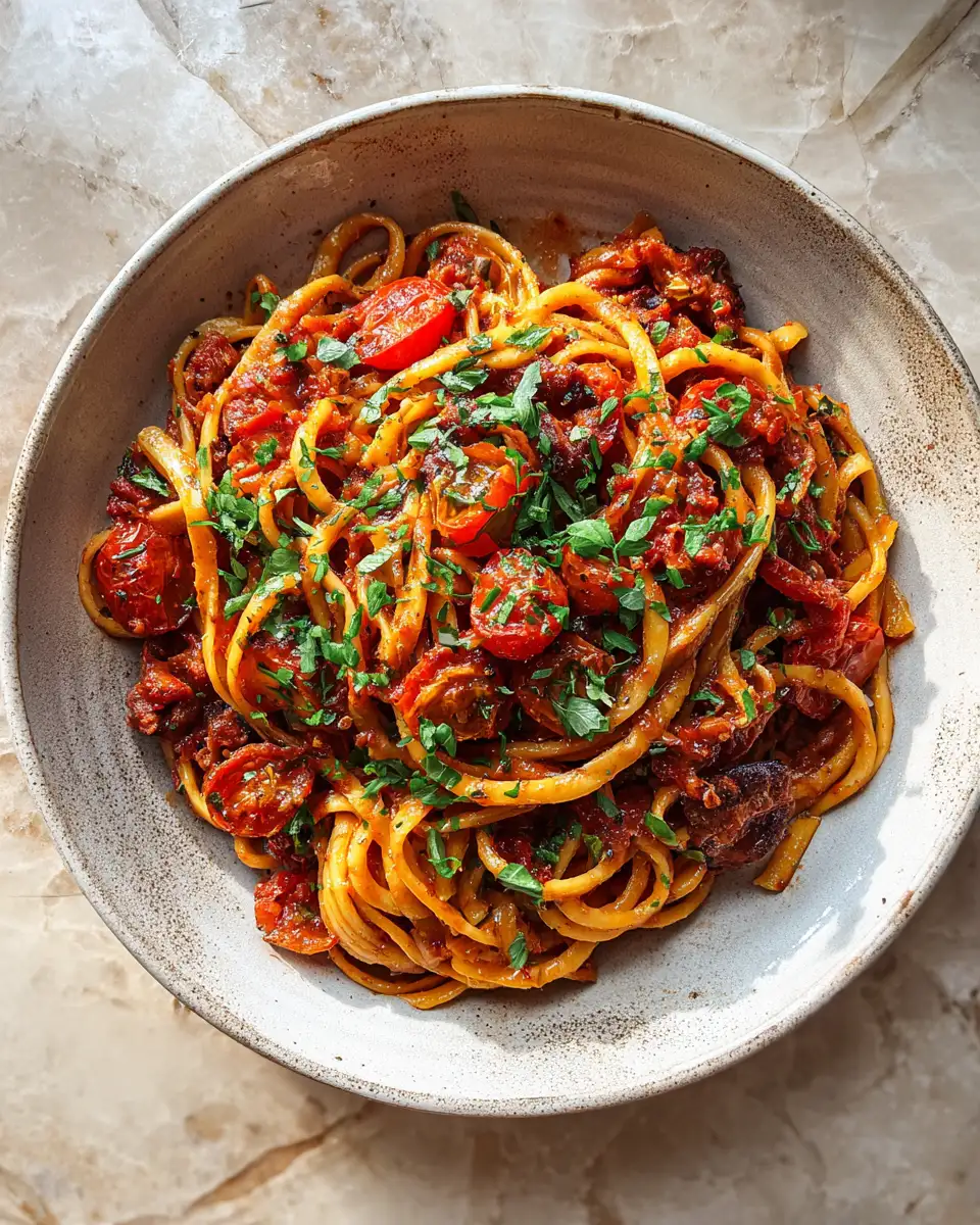 Final dish - Irresistible Red Pasta Recipe That Will Ignite Your Taste Buds