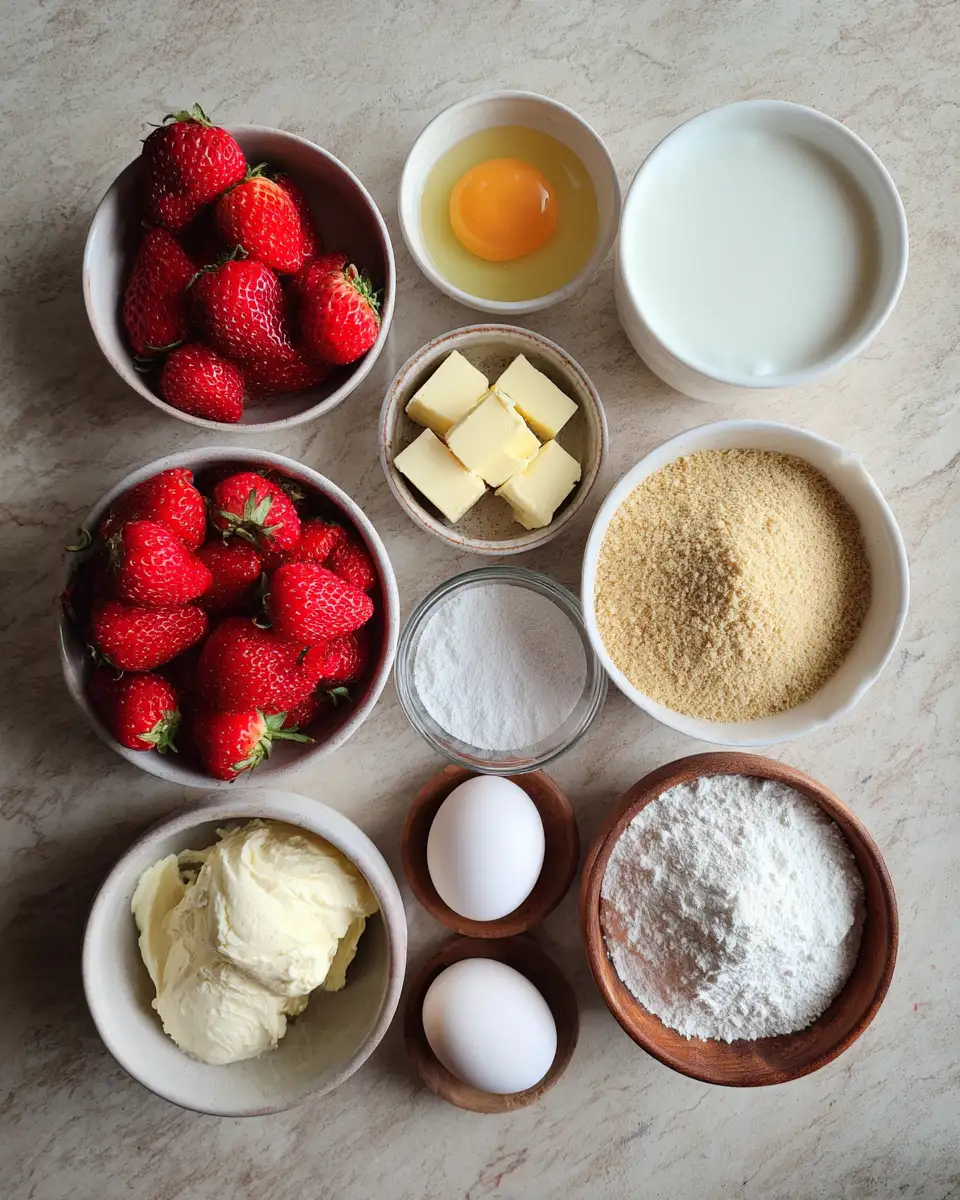 Ingredients for Decadent Recipe for Strawberry Shortcake Cheesecake You Have to Try
