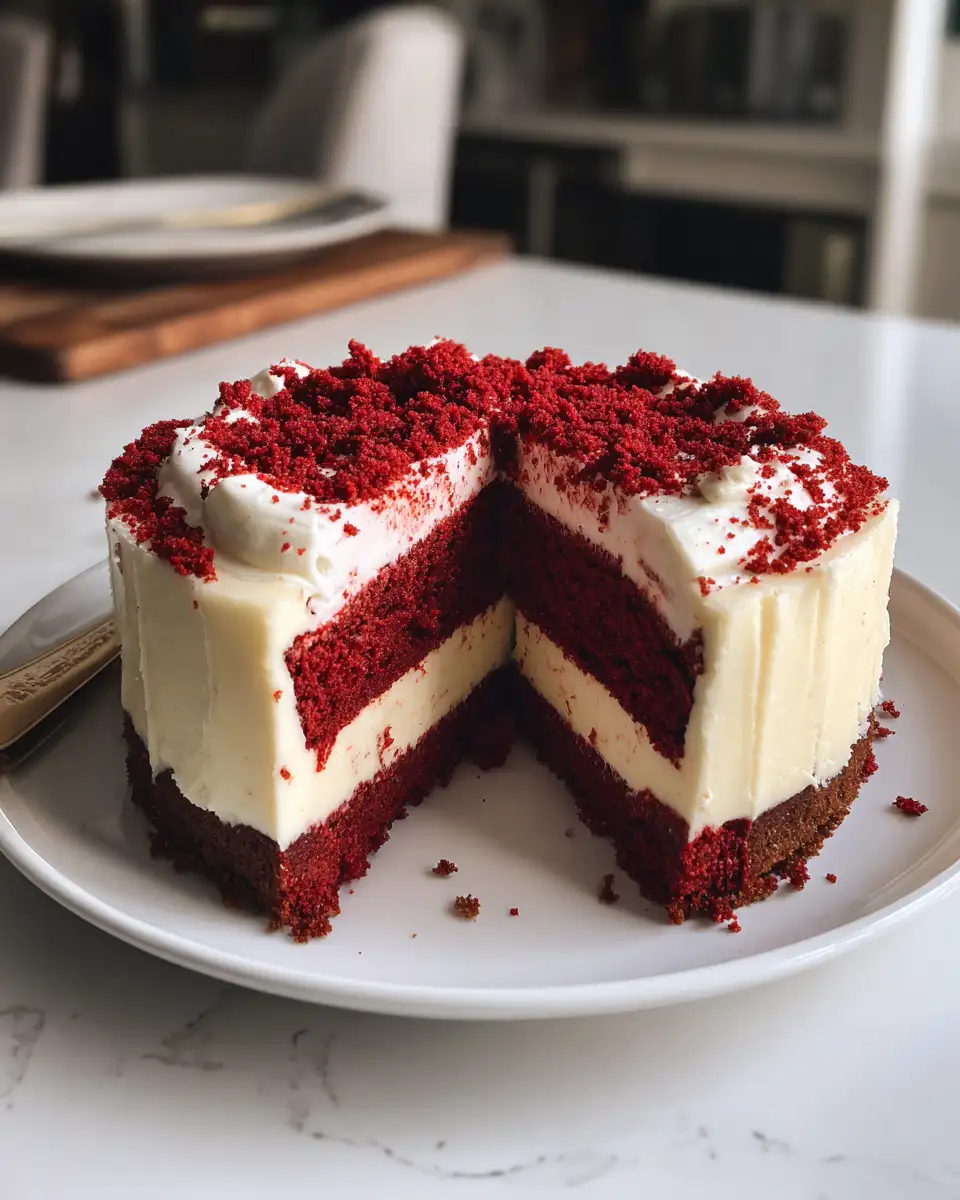Indulge in Decadence with the Ultimate Red Velvet Cheesecake Cake 4 Final dish - Indulge in Decadence with the Ultimate Red Velvet Cheesecake Cake