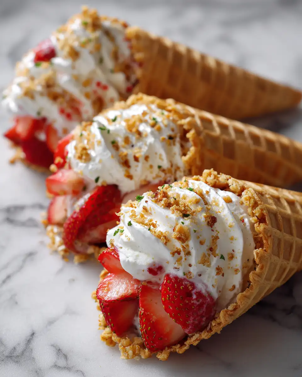 Irresistible Strawberry Crunch Cheesecake Cones You Have to Try - Featured Image