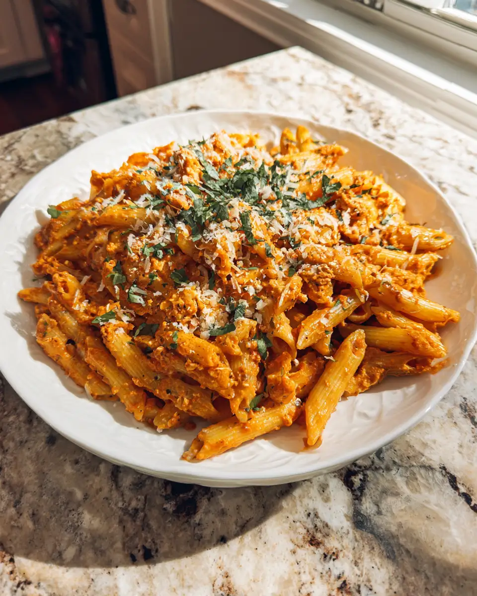 Easy Vodka Pasta Recipe with Trader Joes Ingredients for a Delicious Dinner 6 Final dish - Easy Vodka Pasta Recipe with Trader Joes Ingredients for a Delicious Dinner