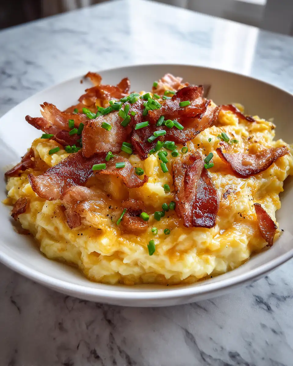 Final dish - The Ultimate Comfort Food Bacon & Cheddar Mashed Potatoes Recipe