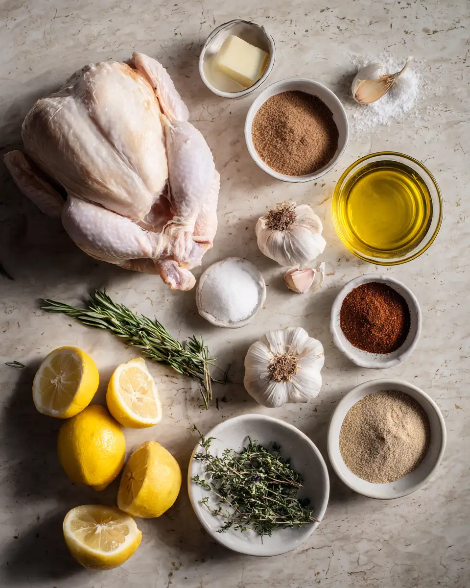 Ingredients for Irresistible Brown Sugar Roast Chicken Recipe for Perfectly Caramelized Flavor