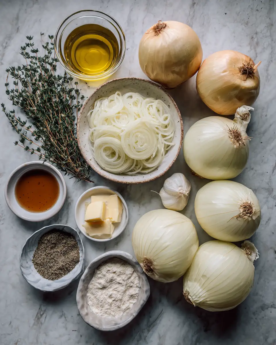 Ingredients for The Ultimate Guide to Making Irresistible Caramelized Onion Gravy