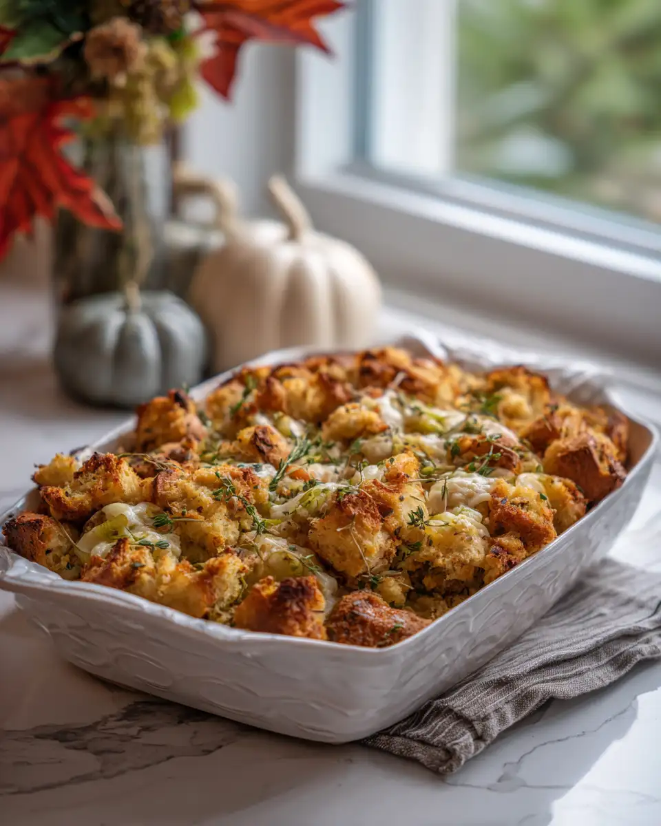 Final dish - Irresistible Cheddar Biscuit Stuffing Recipe That Will Steal the Show