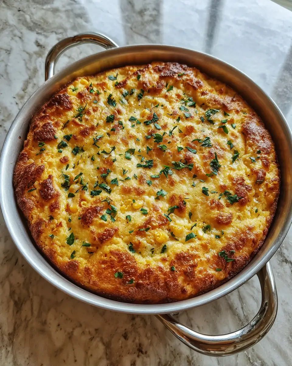 Final dish - Irresistible Cheddar Corn Spoonbread Recipe You Need to Try
