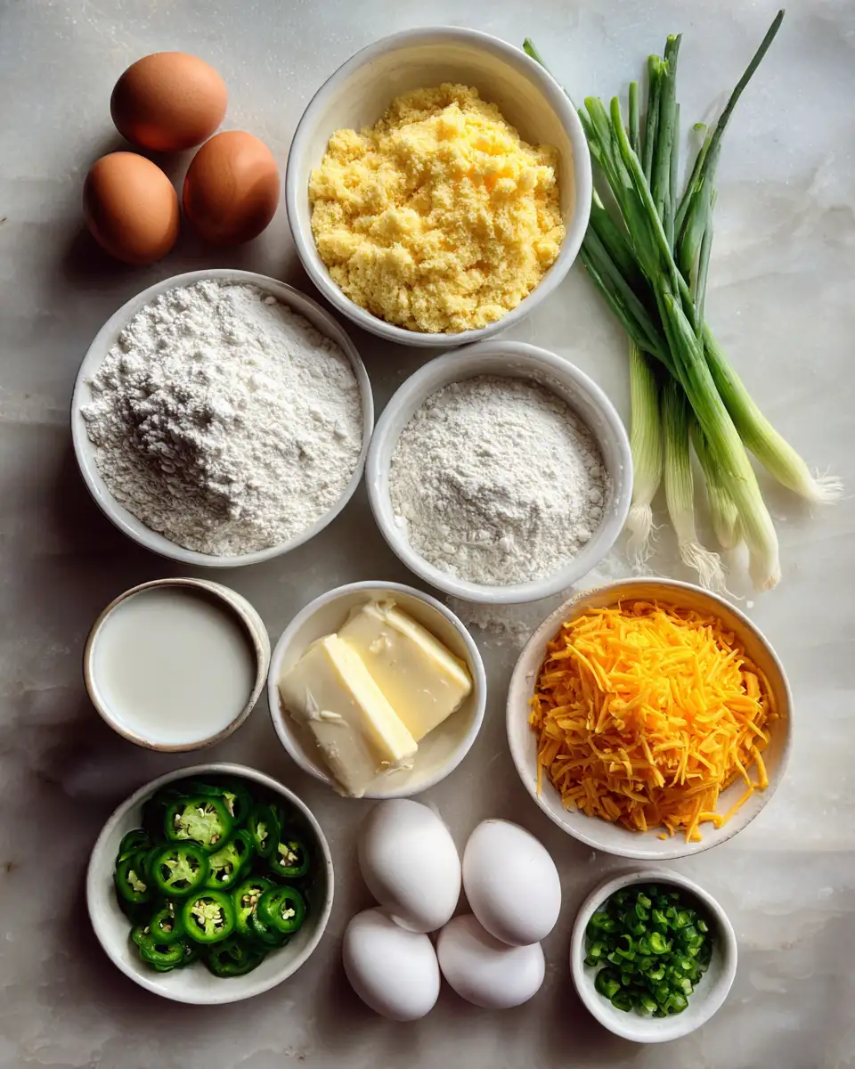 Ingredients for Spice Up Your Dinner with Cheddar Jalapeño Cornbread