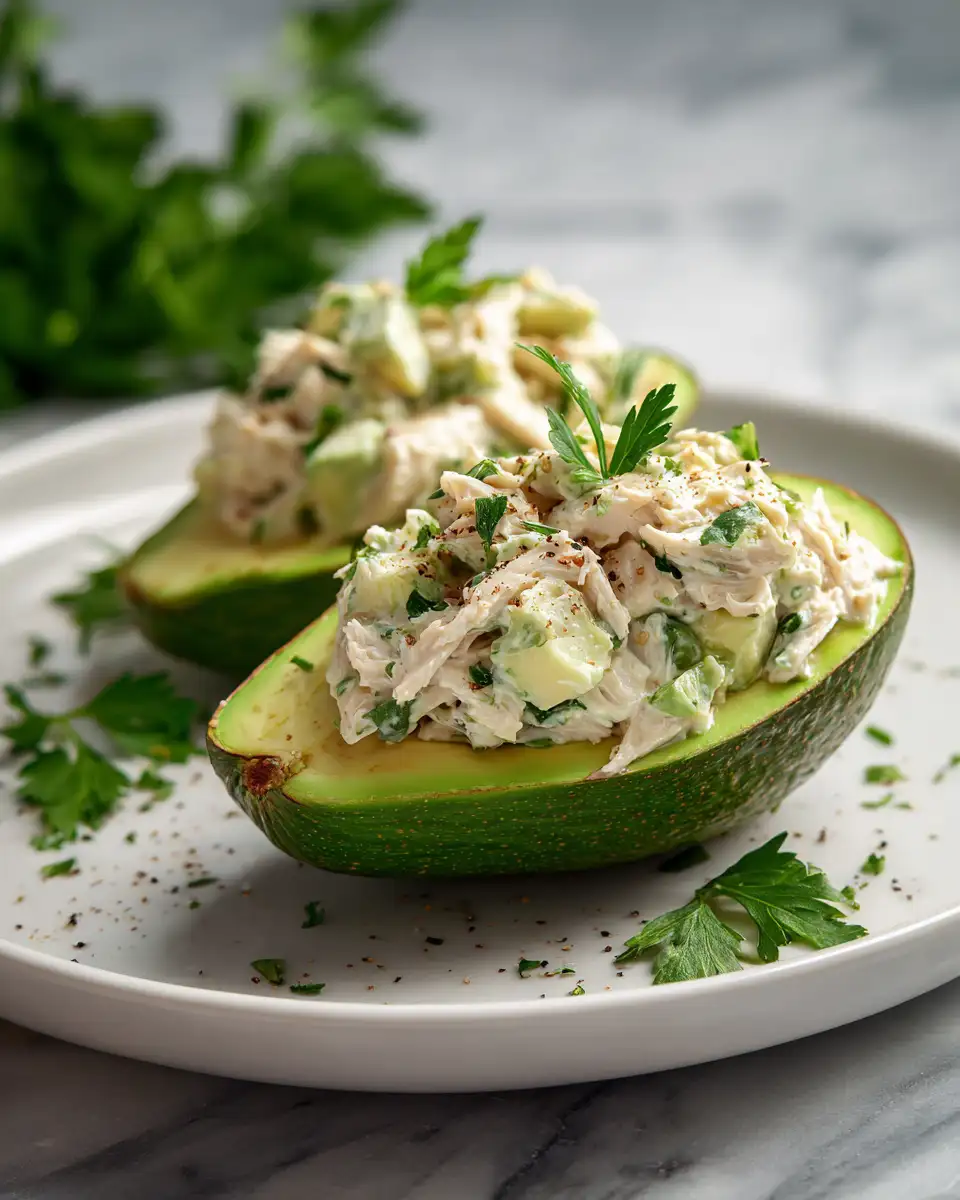 Creamy Chicken Salad Stuffed Avocado Recipe for a Healthy Delight - Featured Image