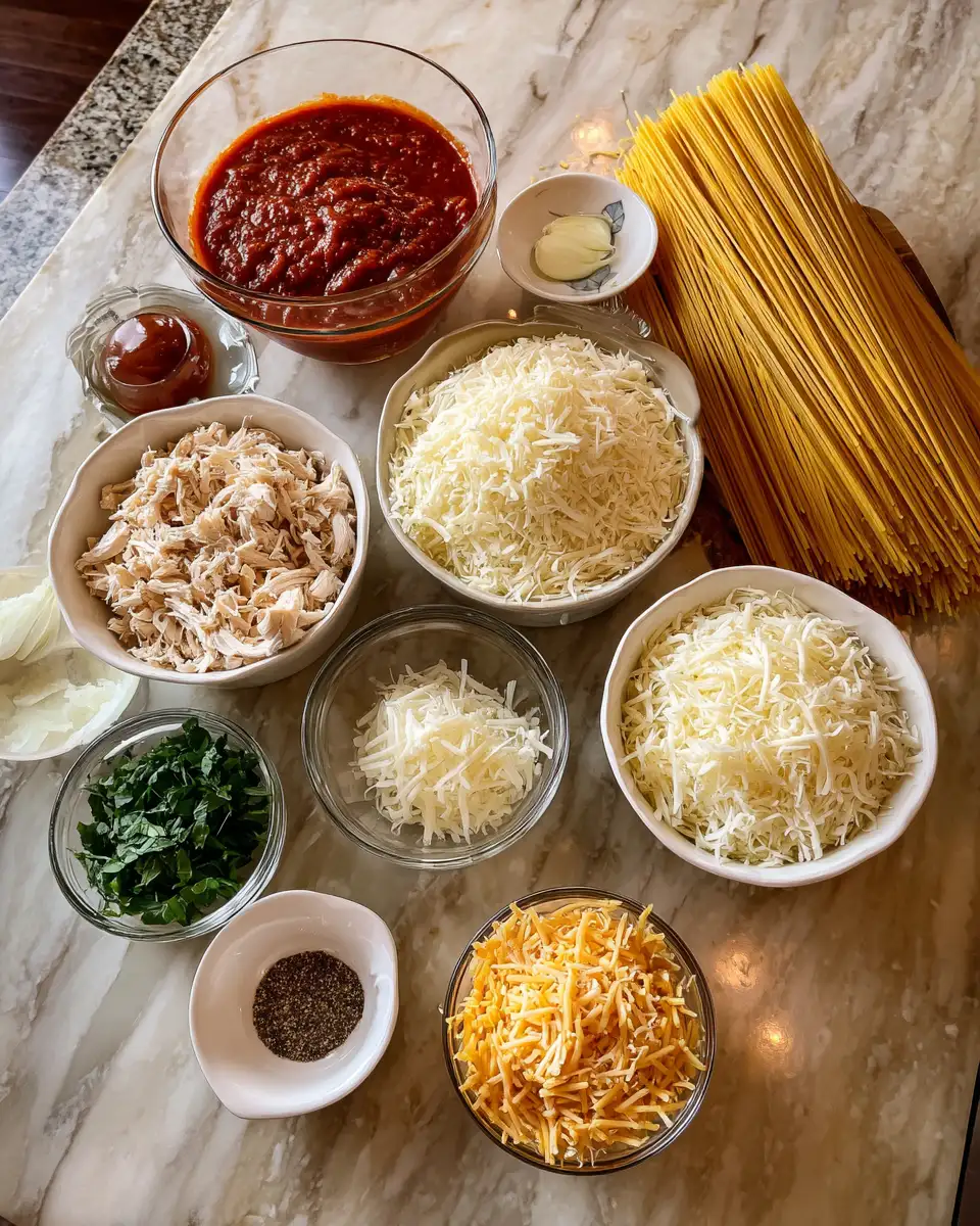 Ingredients for Ultimate Comfort Food Chicken Spaghetti Bake Recipe You Need to Try