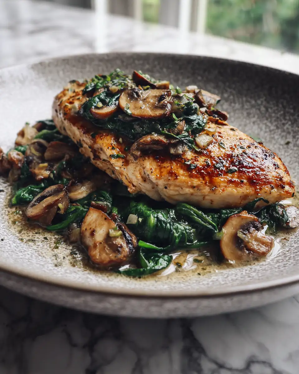 Delicious Chicken Spinach and Mushroom Low Carb Recipe for Healthy Eating - Featured Image