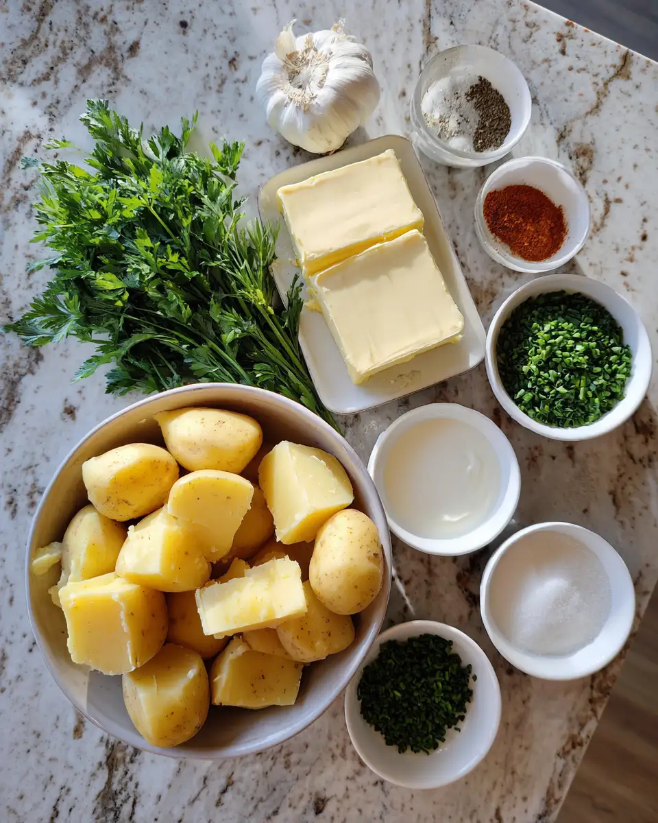 Ingredients for Creamy Cowboy Butter Mashed Potatoes That Steal the Show