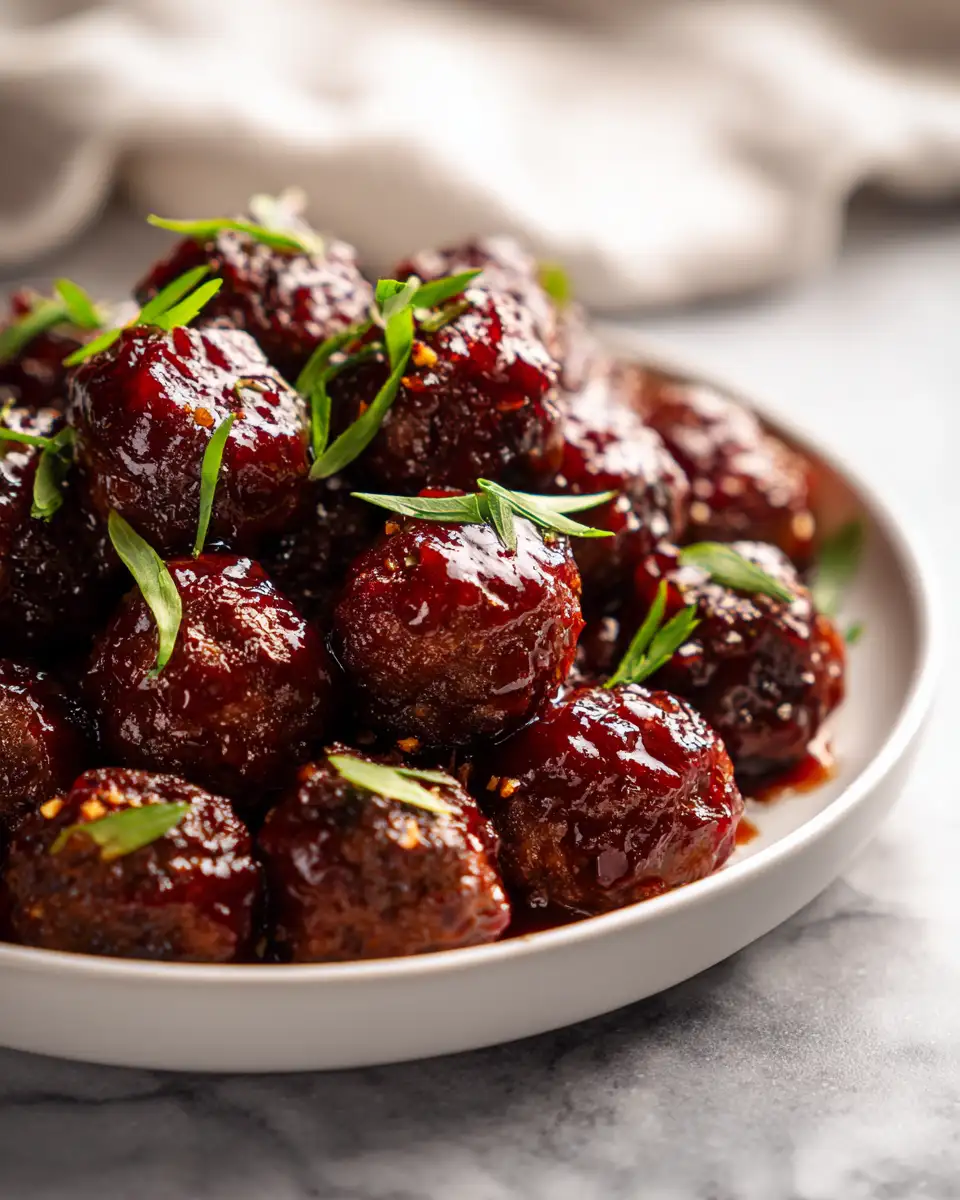 Final dish - Sweet and Tangy Cranberry BBQ Meatballs That Will Wow Your Taste Buds