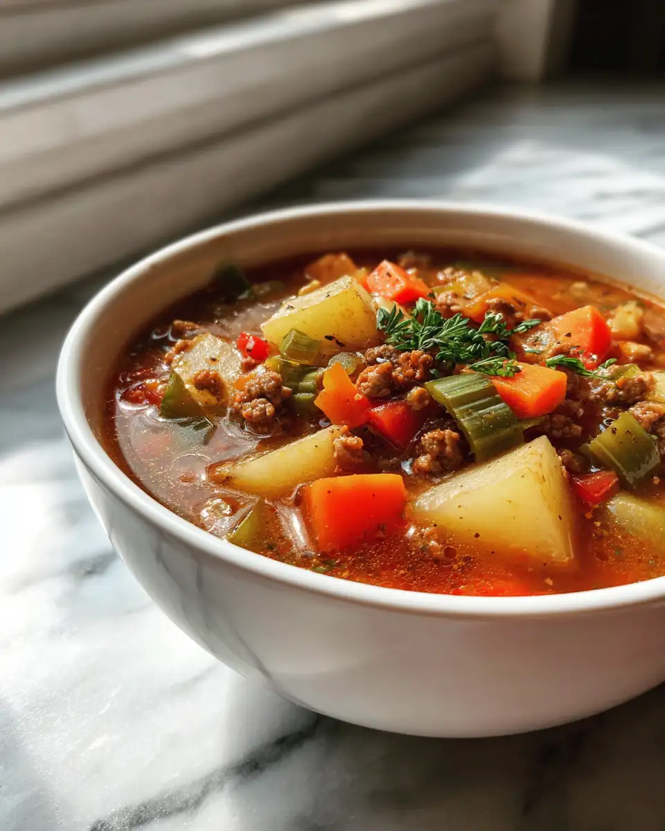 Hearty Crockpot Potato Hamburger Soup Recipe for Cozy Comfort - Featured Image