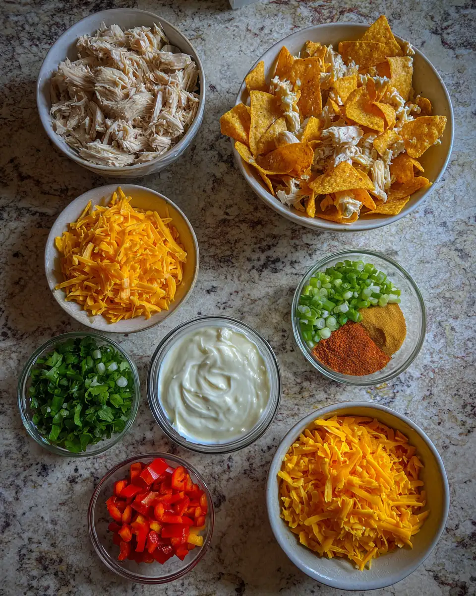 Ingredients for Crunchy Comfort Delight Doritos Chicken Casserole Recipe