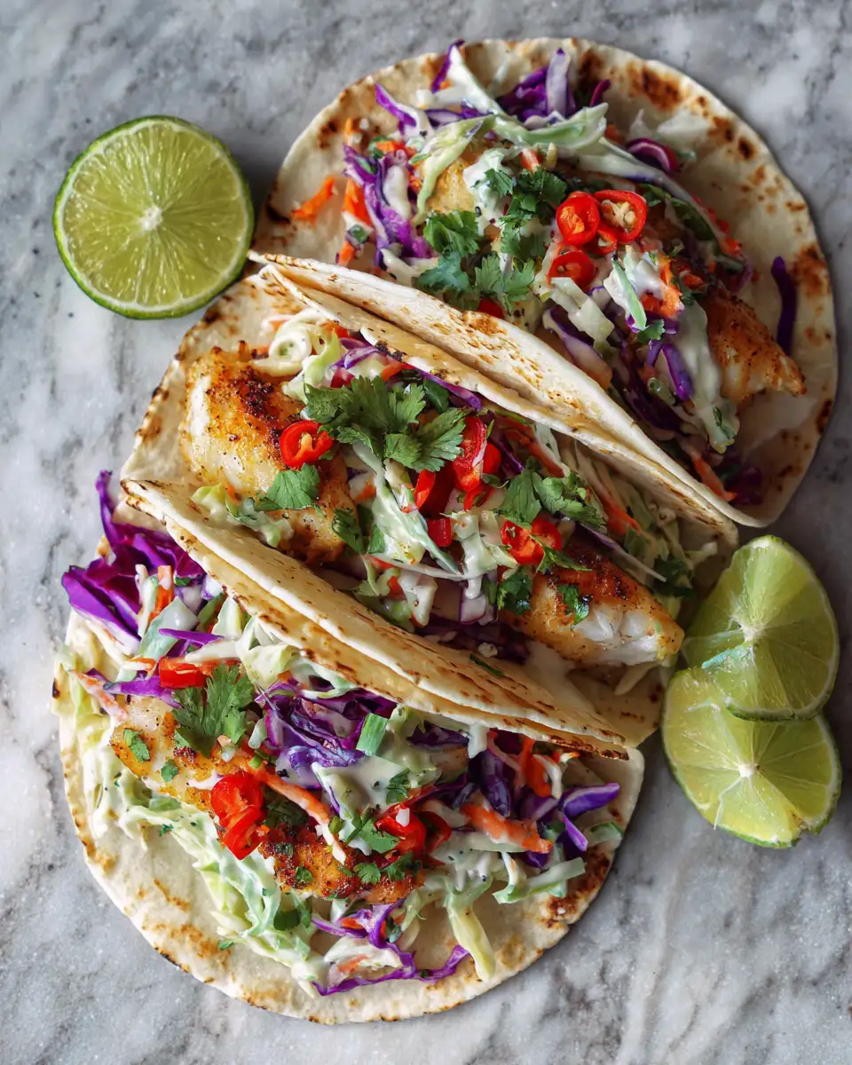 Final dish - Fresh and Flavorful Fish Tacos with Zesty Cilantro Lime Slaw