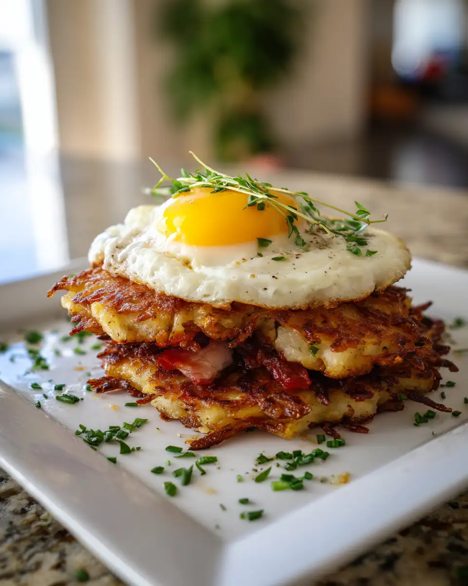 Final dish - Ultimate Hash Browns Breakfast Stack for a Hearty Morning Boost