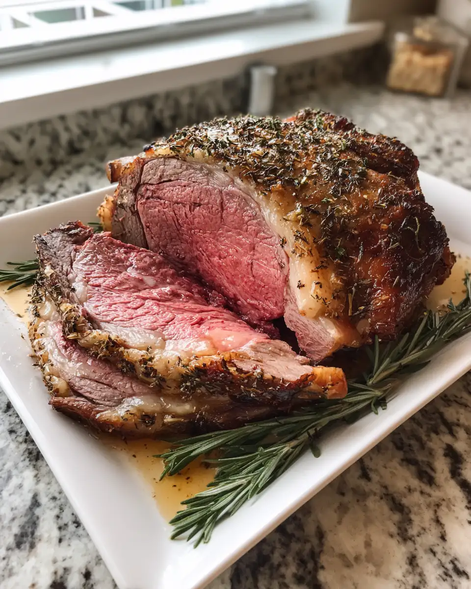 Final dish - The Ultimate Guide to Perfectly Herb-Crusted Prime Rib Every Time