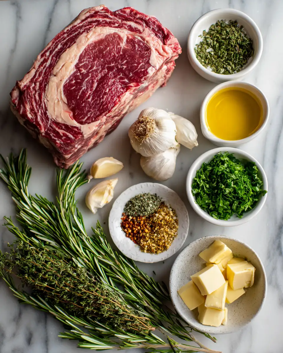 Ingredients for The Ultimate Guide to Perfectly Herb-Crusted Prime Rib Every Time