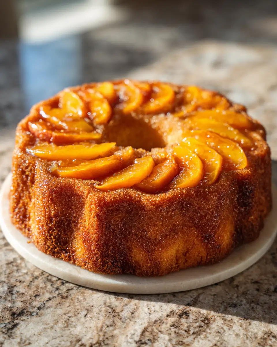 Final dish - Irresistible Homemade Peach Cobbler Pound Cake Recipe That Will Sweeten Your Day