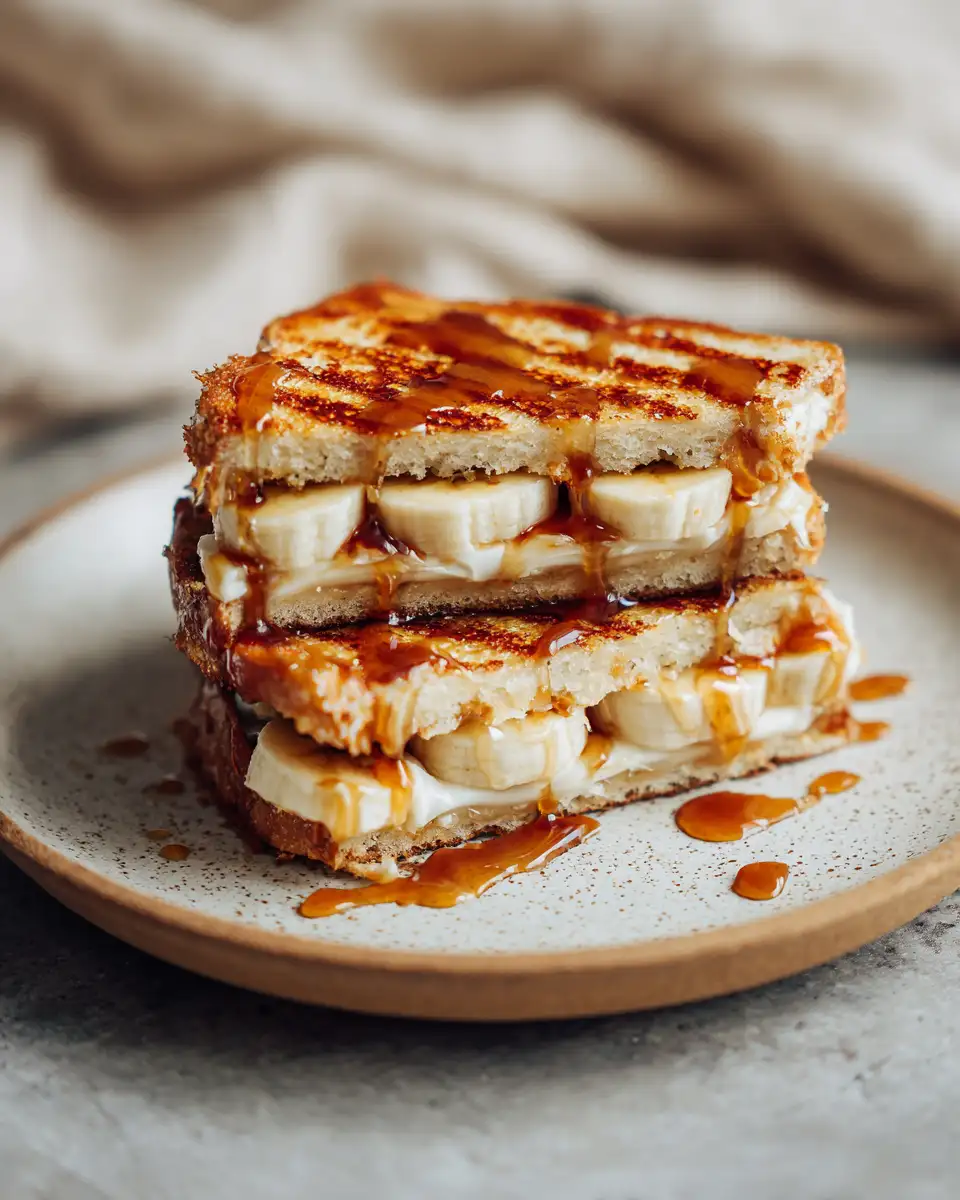 Final dish - Sweet and Savory Delight Honey Banana Grilled Cheese Sandwich Recipe