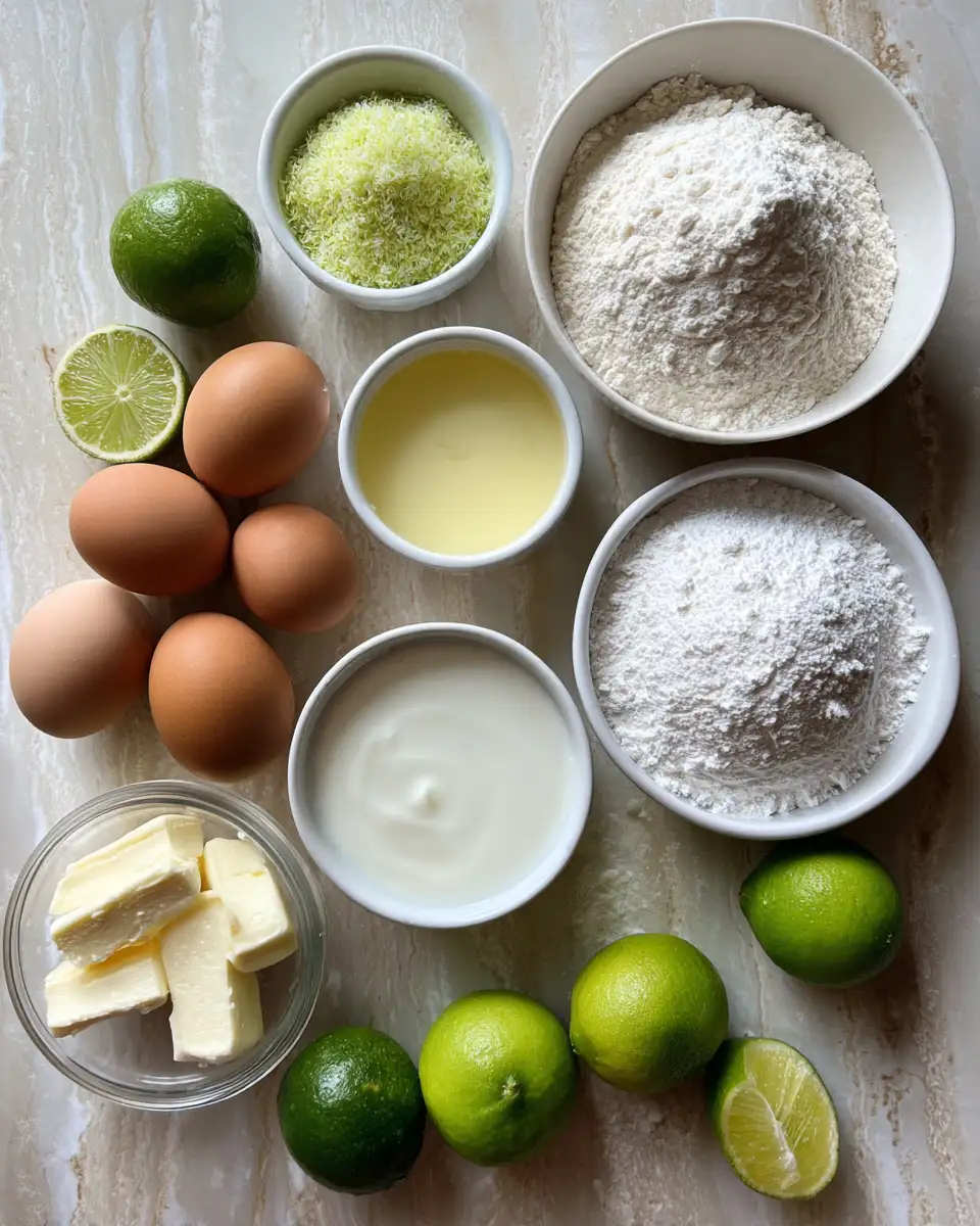 Ingredients for Zesty and Sweet Key Lime Pound Cake Recipe You Have to Try