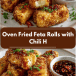 Crispy Oven Fried Feta Rolls Drizzled with Sweet Chili Honey