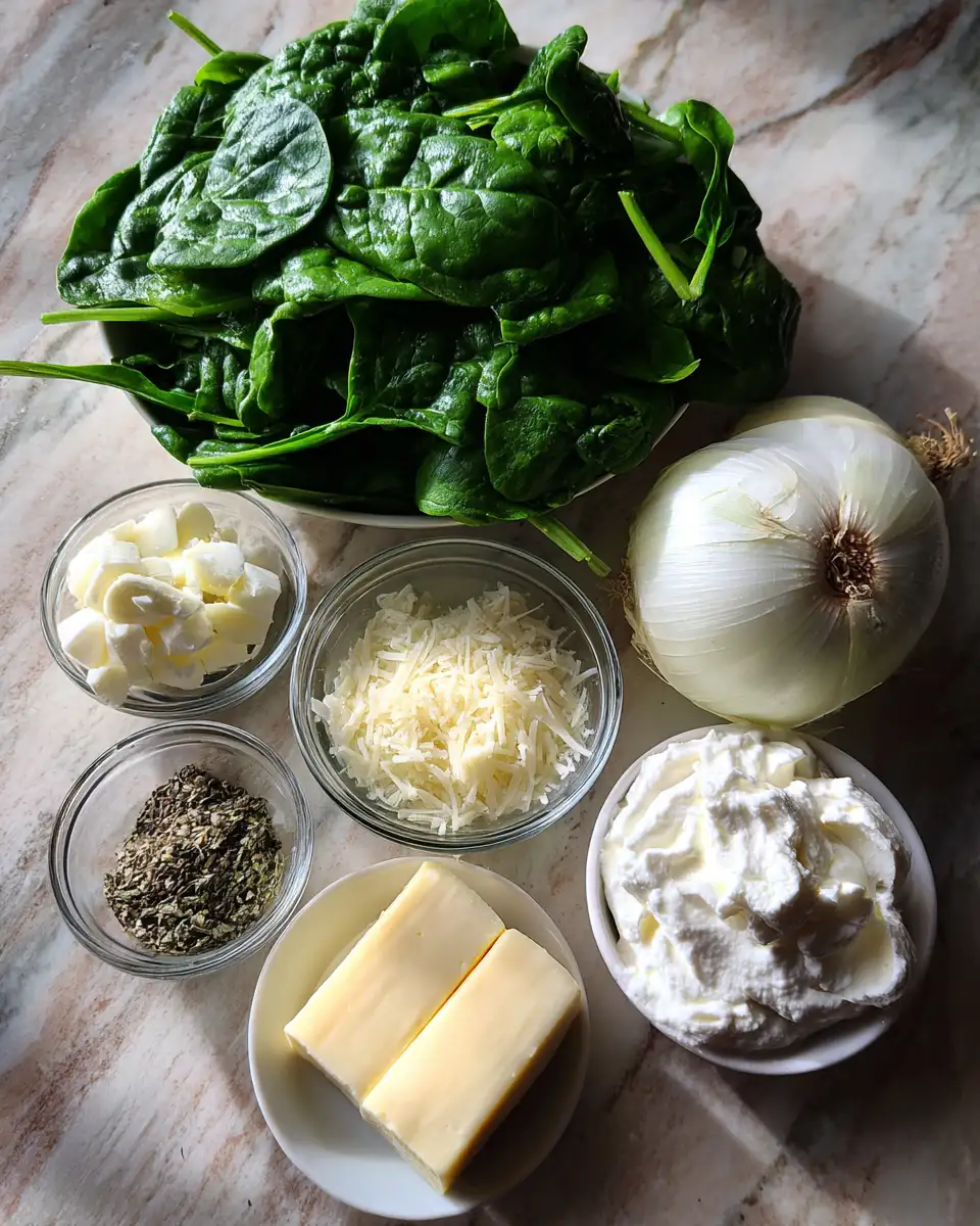 Ingredients for Irresistible Parmesan Creamed Spinach Recipe That Will Steal the Show