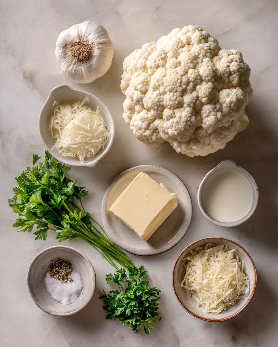 Ingredients for Creamy Parmesan Mashed Cauliflower That Will Change Your Side Dish Game