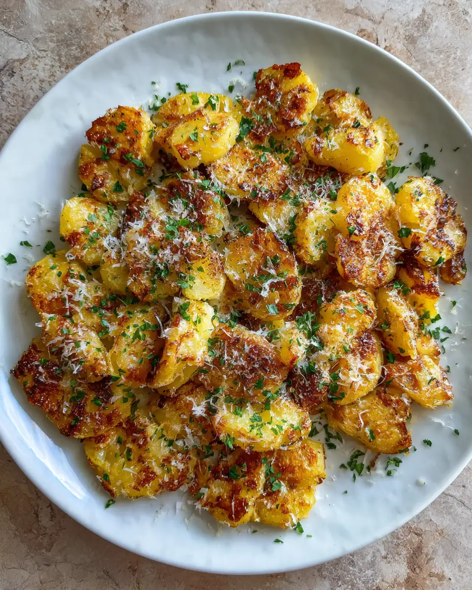 Final dish - Crispy Parmesan Smashed Potatoes You Need to Try Tonight