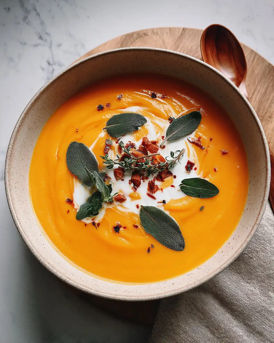 Final dish - Velvety Roasted Butternut Squash Soup Recipe to Warm Your Soul