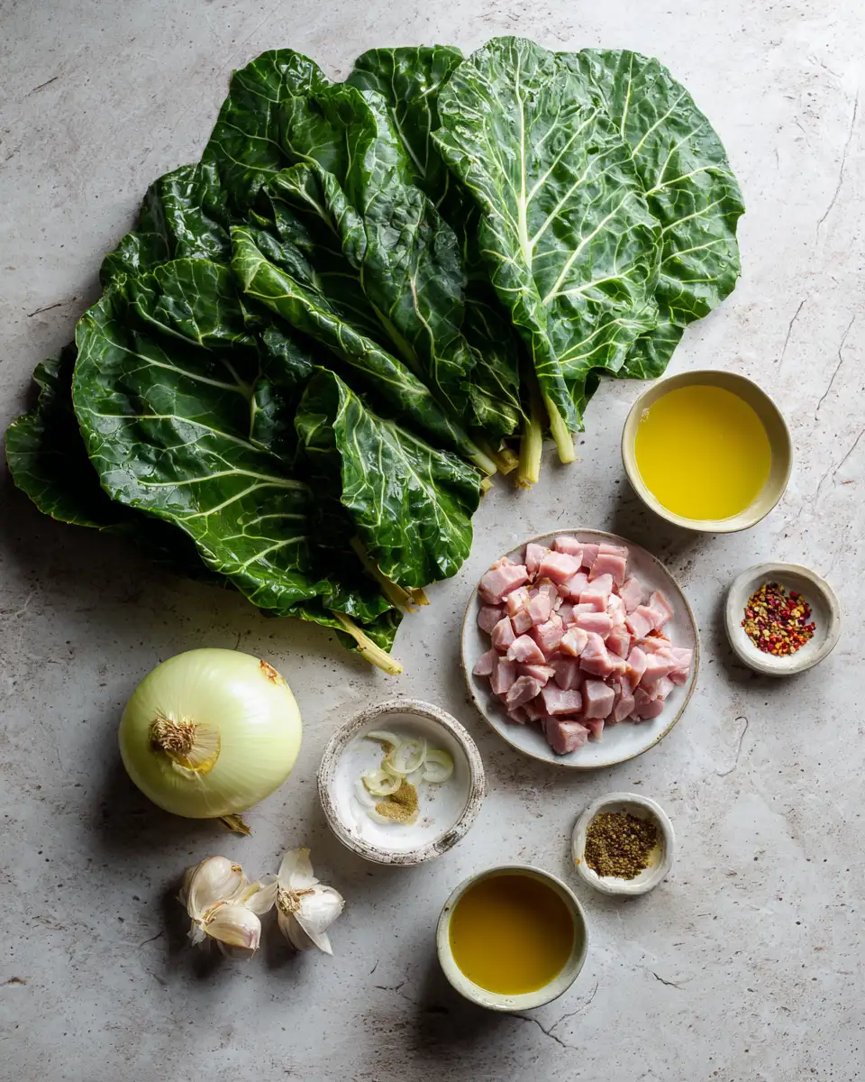 Ingredients for The Ultimate Guide to Authentic Southern Collard Greens