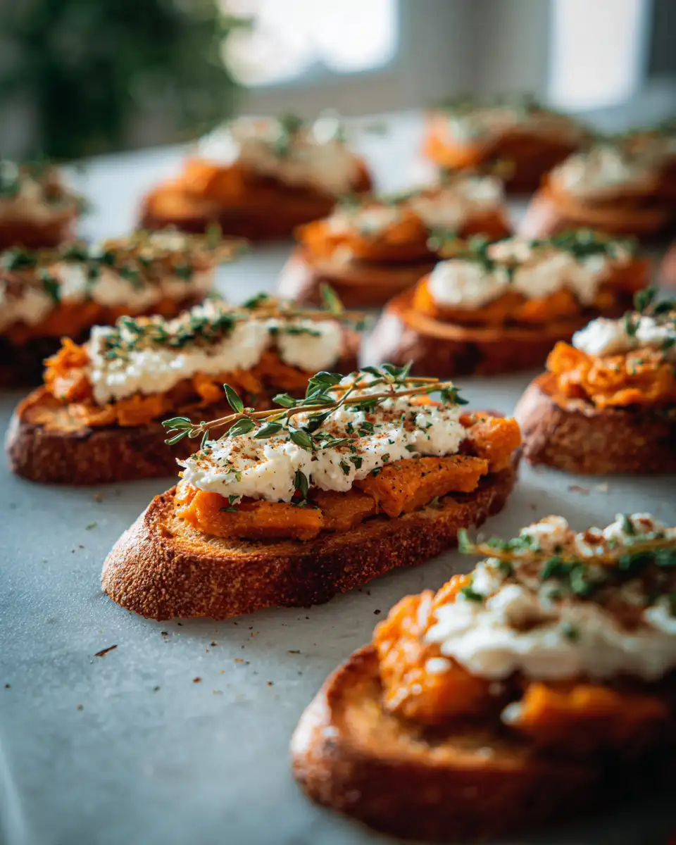 Irresistible Sweet Potato Goat Cheese Crostini Recipe to Elevate Your Appetizers - Featured Image