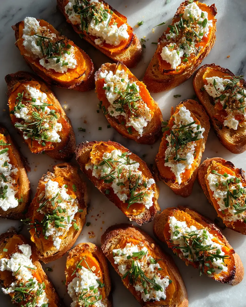 Final dish - Irresistible Sweet Potato Goat Cheese Crostini Recipe to Elevate Your Appetizers