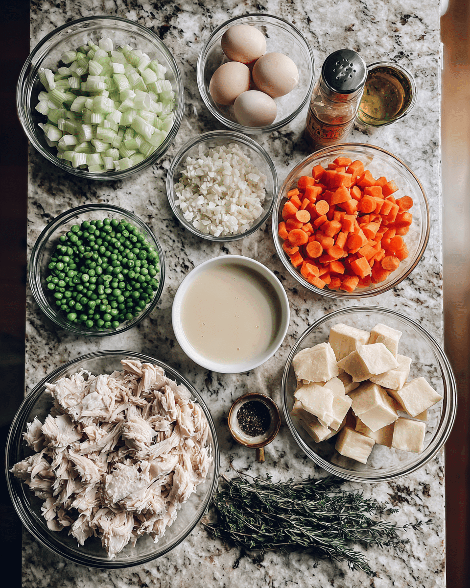 Ingredients for Ultimate Comfort Food Recipe Turkey Pot Pie That Warms the Soul