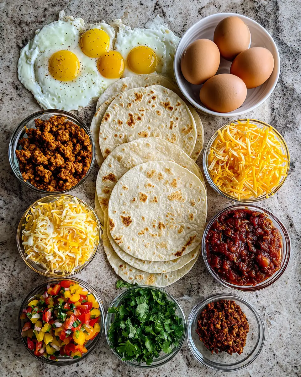 Ingredients for Wake Up to Flavor with These Irresistible Baked Breakfast Tacos