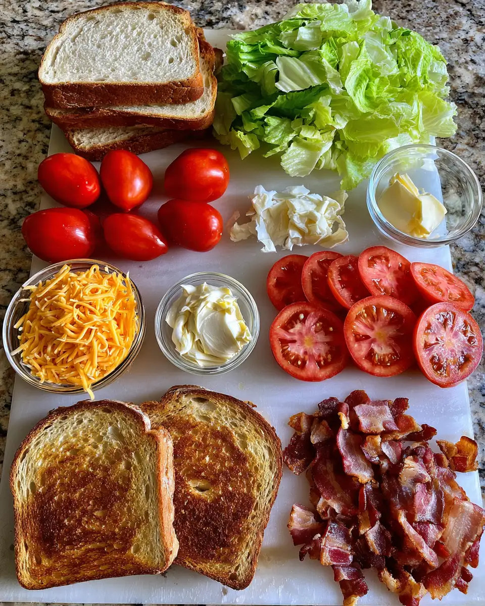 Ingredients for The Ultimate BLT Grilled Cheese Sandwich You Need to Try Today