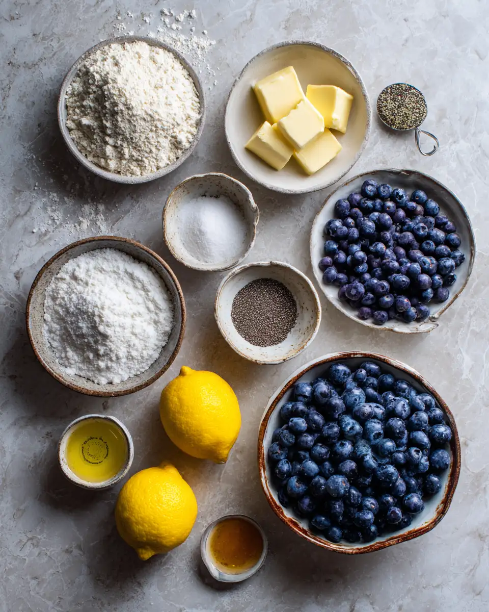 Ingredients for Irresistible Blueberry Chia Seed Pie Recipe for a Healthy Sweet Treat