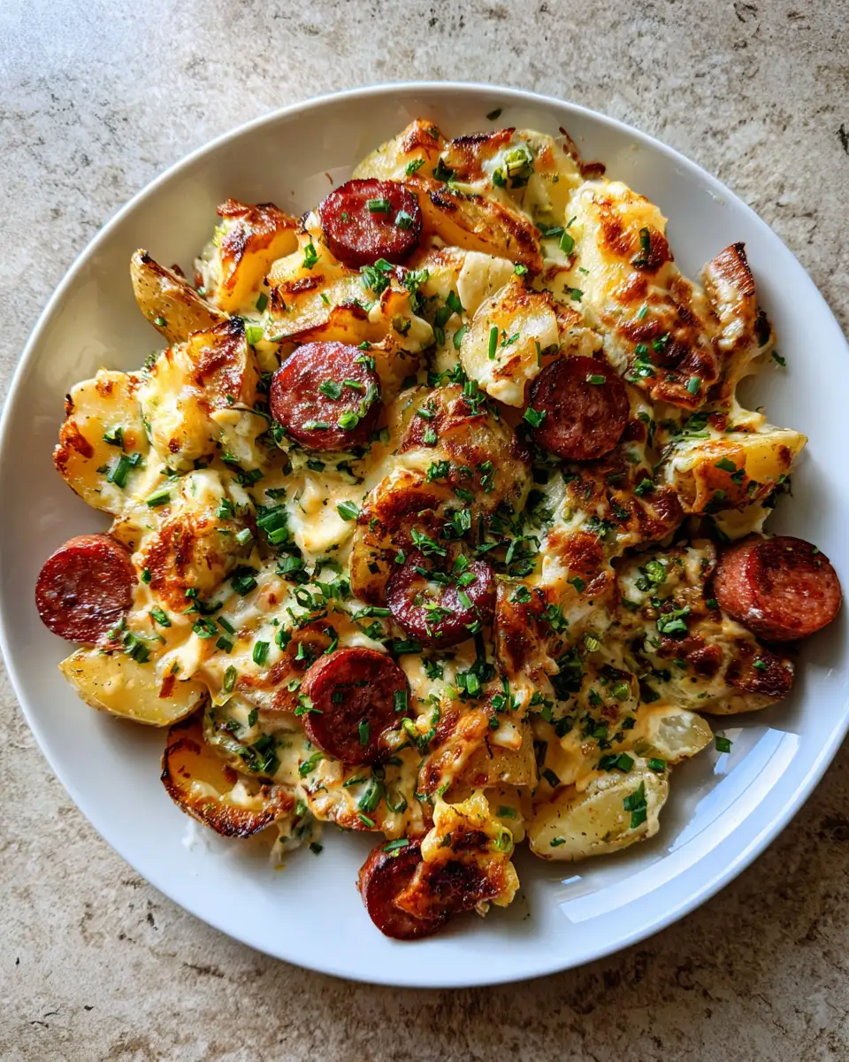 Irresistible Cheesy Ranch Potatoes with Smoked Sausage Recipe - Featured Image