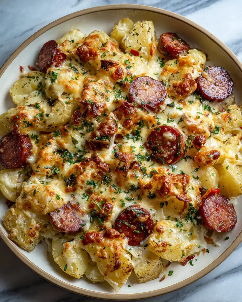 Final dish - Irresistible Cheesy Ranch Potatoes with Smoked Sausage Recipe