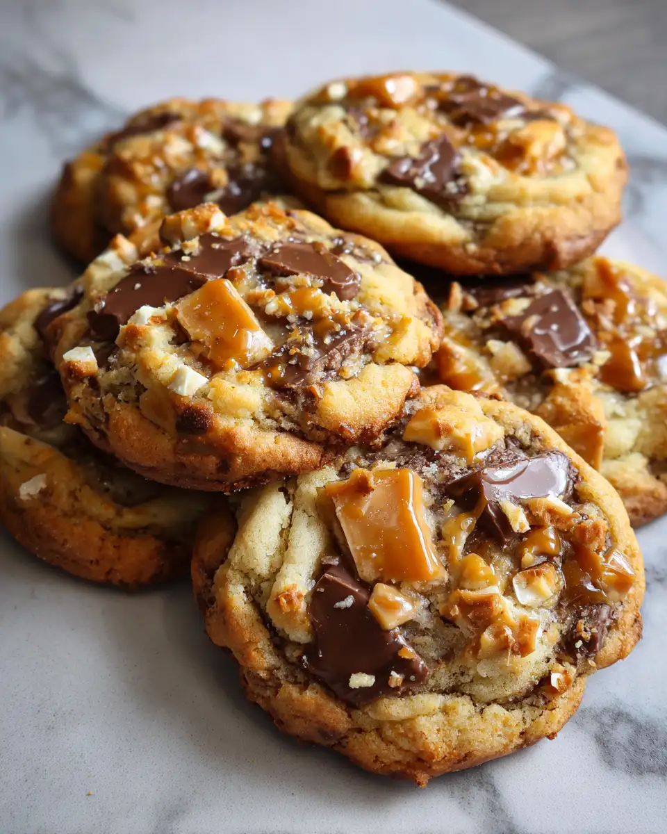 Final dish - Decadent Chewy Twix Style Cookies with Crunchy Caramel Bliss