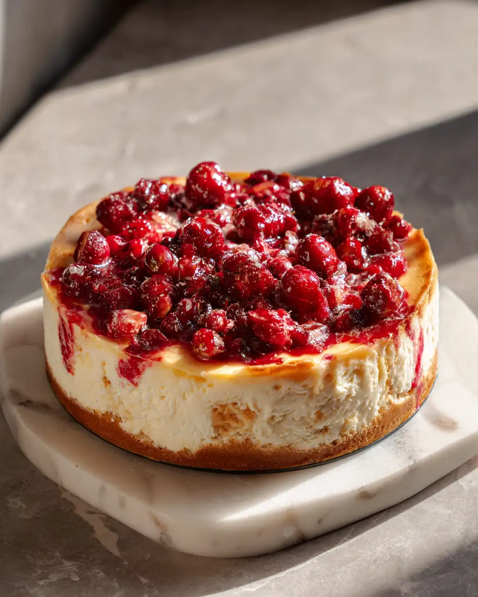 Final dish - Decadent Cranberry Cheesecake Recipe That Will Wow Your Taste Buds