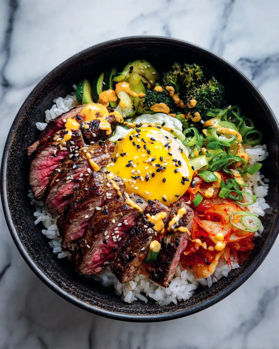 Easy Korean BBQ Steak Rice Bowls with Spicy Cream for Flavor-Packed Meals - Featured Image