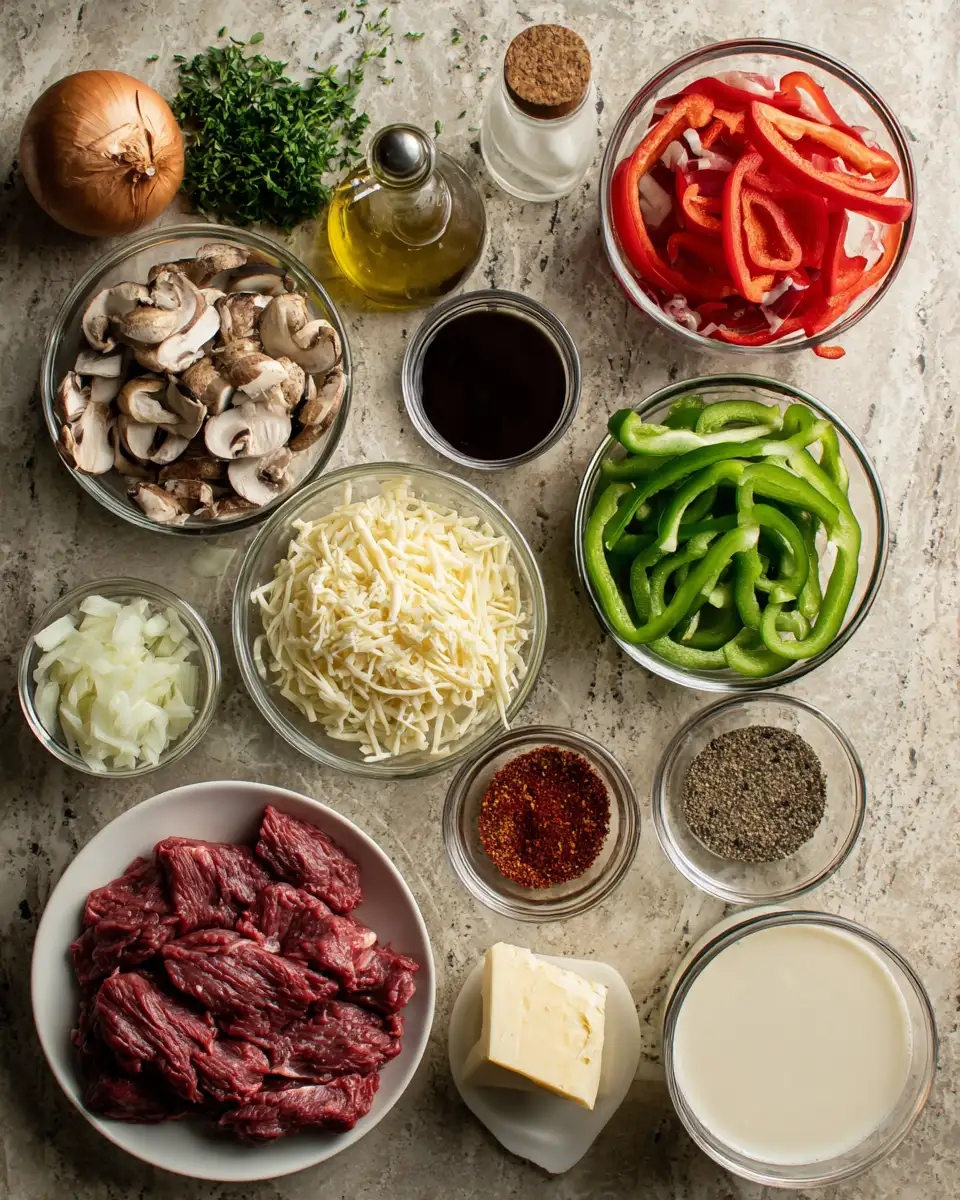 Ingredients for Easy One Pot Philly Cheesesteak Soup Recipe You’ll Love