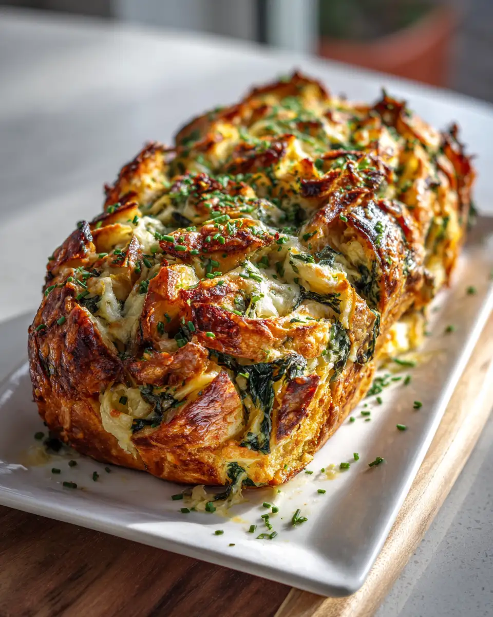 Final dish - Festive Spinach Artichoke Pull Apart Bread Recipe That Will Wow Your Guests