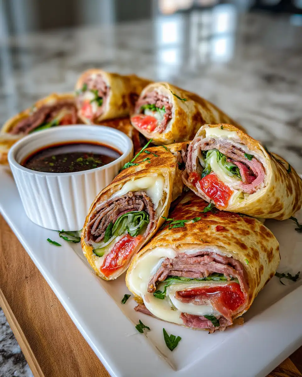 Final dish - Irresistible French Dip Tortilla Roll Ups You Have to Try