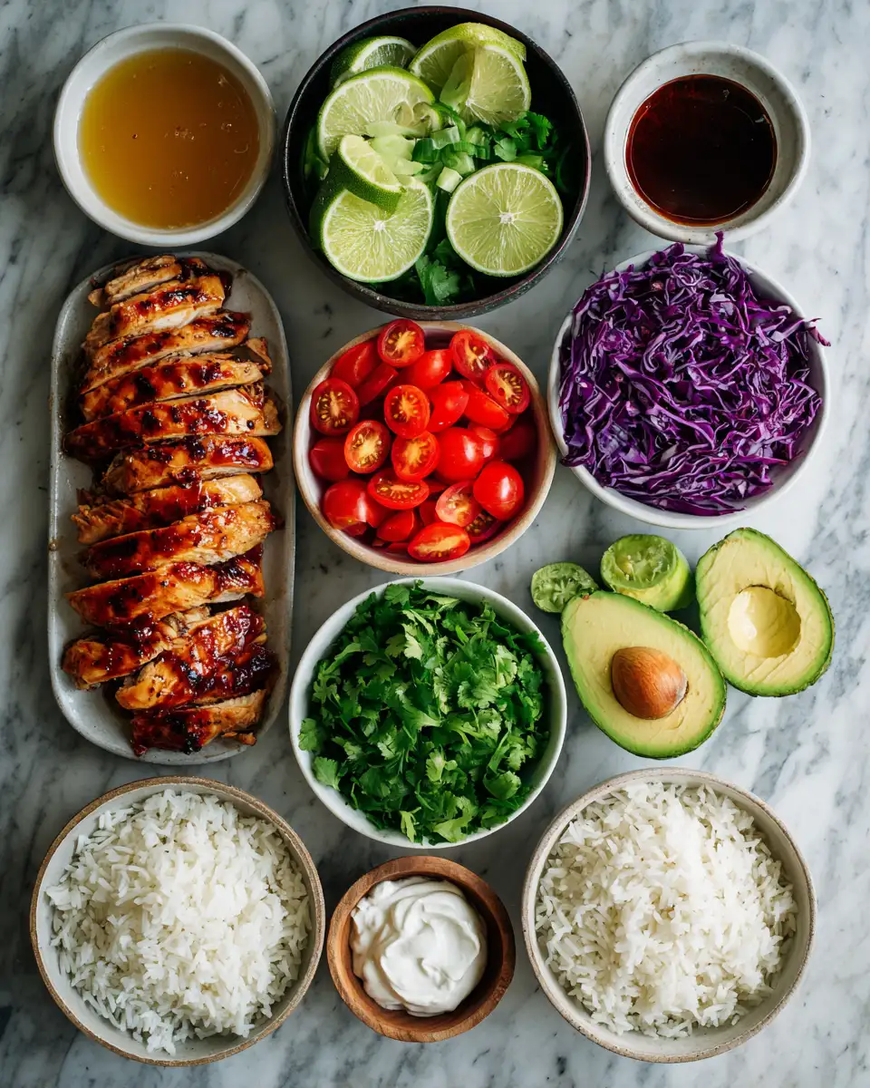 Ingredients for Sweet and Zesty Honey Lime Chicken and Rice Bowls for Every Meal