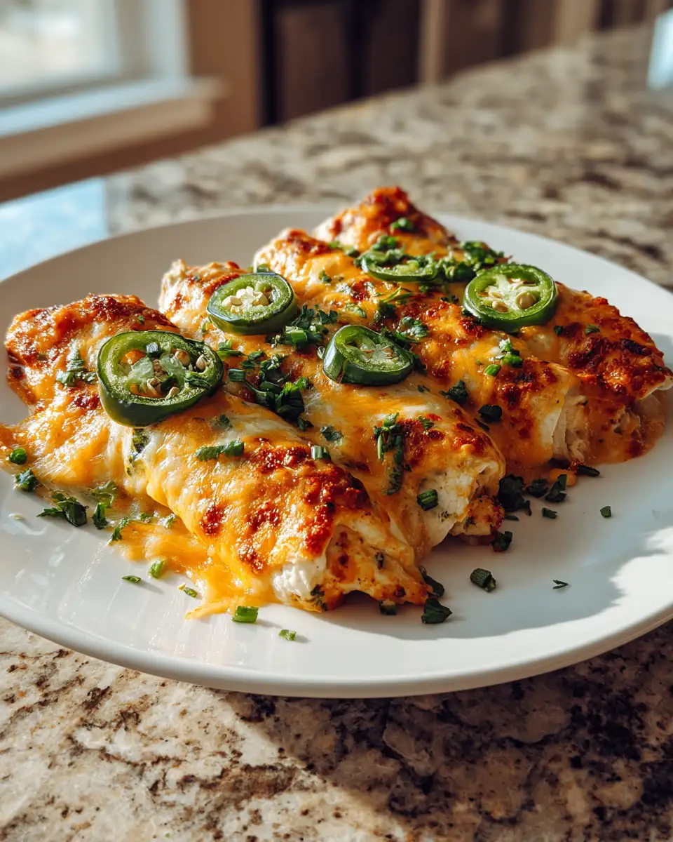 Spice Up Dinner with Jalapeño Popper Cheesy Chicken Enchiladas 6 Final dish - Spice Up Dinner with Jalapeño Popper Cheesy Chicken Enchiladas