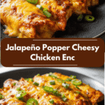 Spice Up Dinner with Jalapeño Popper Cheesy Chicken Enchiladas